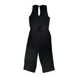 QUINCE Modal French Terry Jumpsuit Black Size Large Sleeveless Stretch Pockets